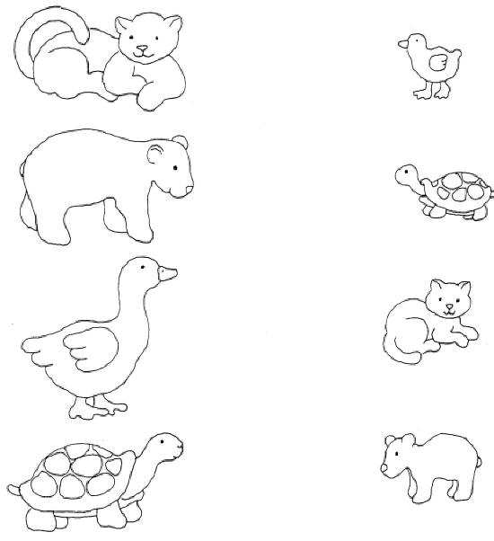 Mother and Baby Animal Matching Worksheet Image
