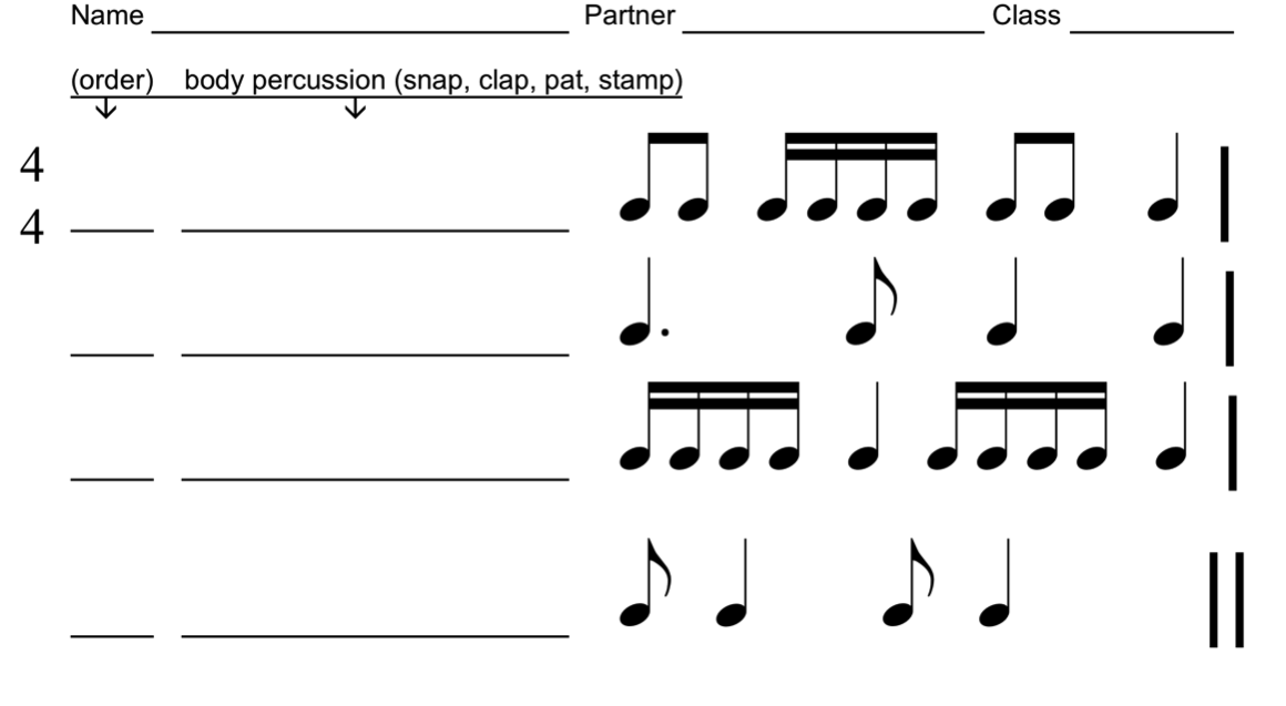 Music Note Worksheets 4th Grade Image