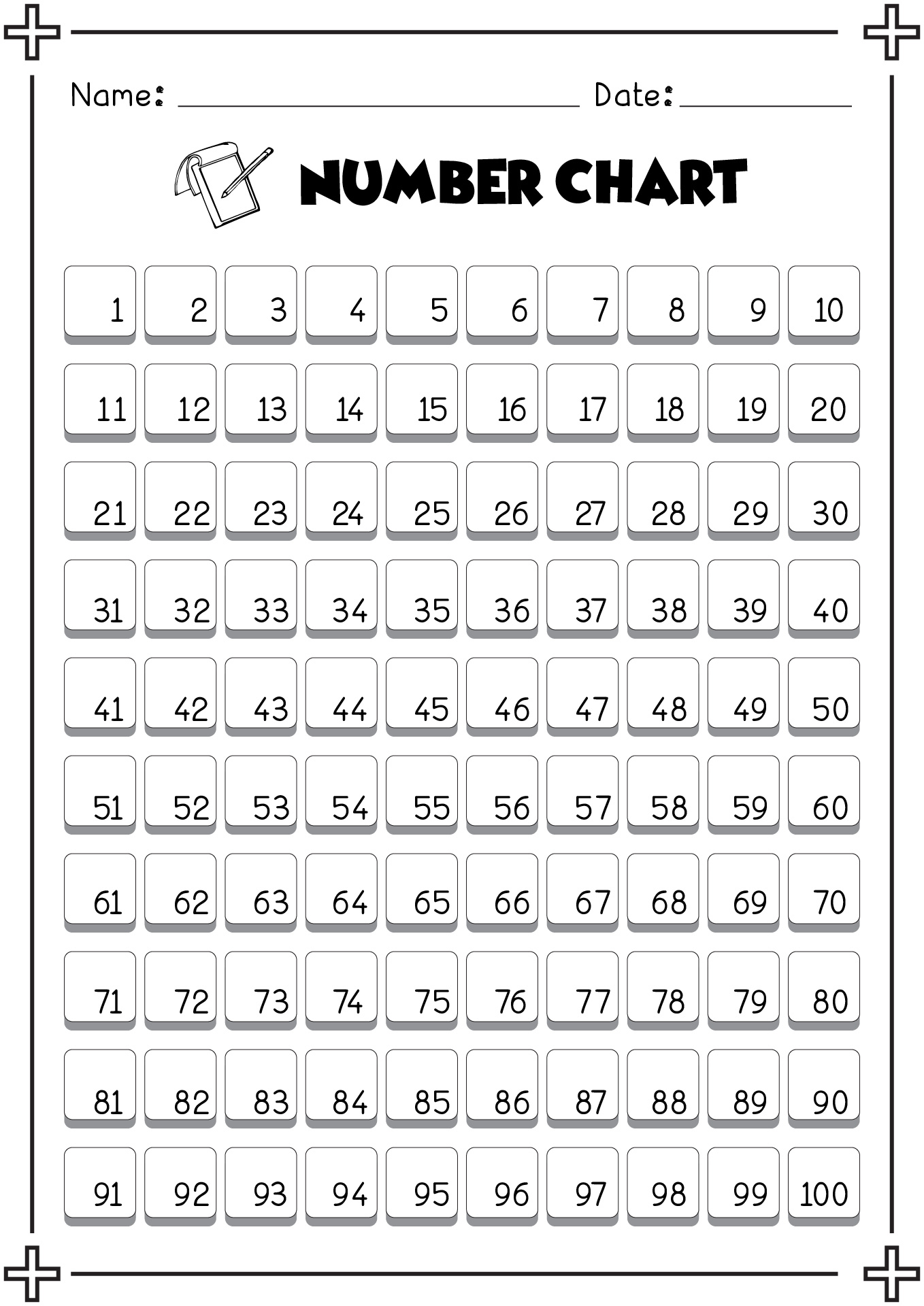 Number Chart 1-100