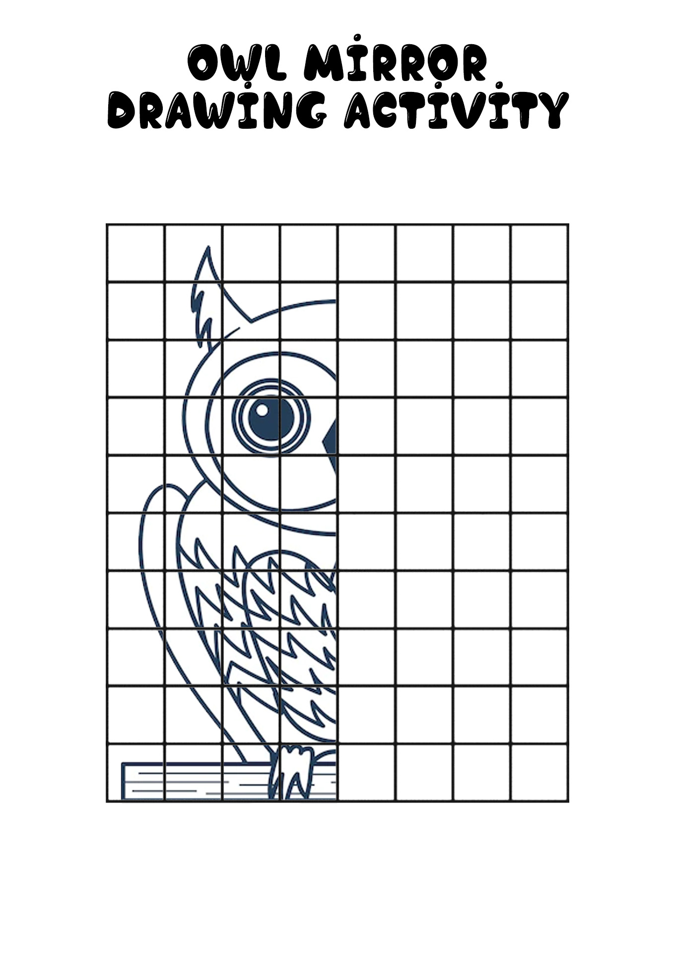 Owl Mirror Drawing Activity Image