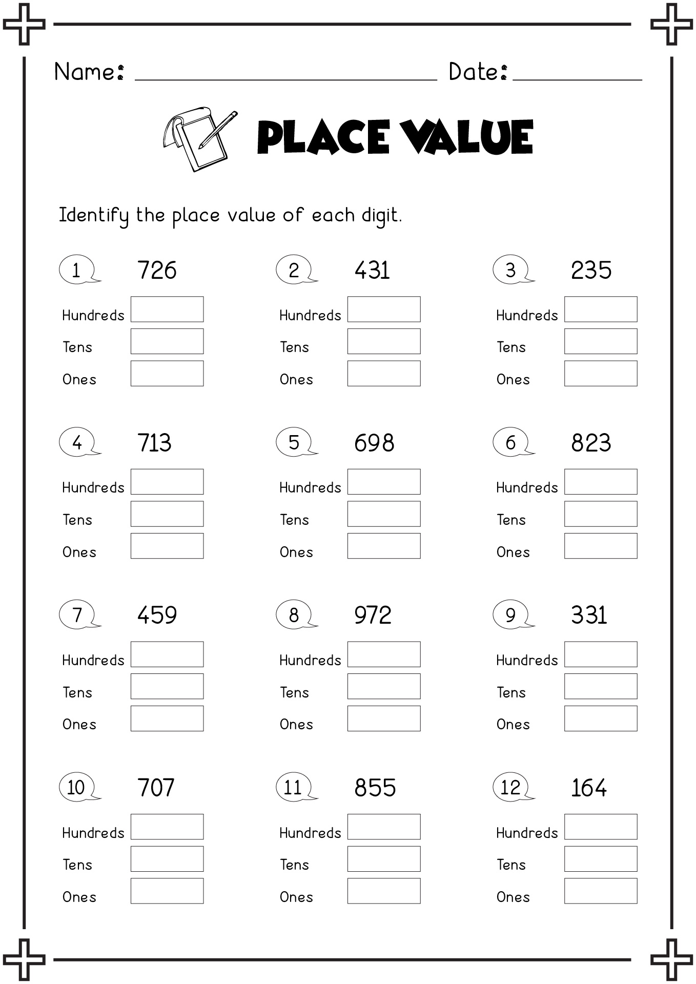 Place Value Worksheets Grade 2