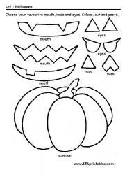 Halloween Cut and Paste Worksheets