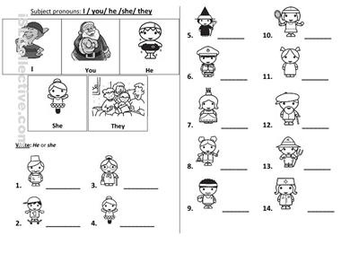 Pronoun Worksheets He She They Image