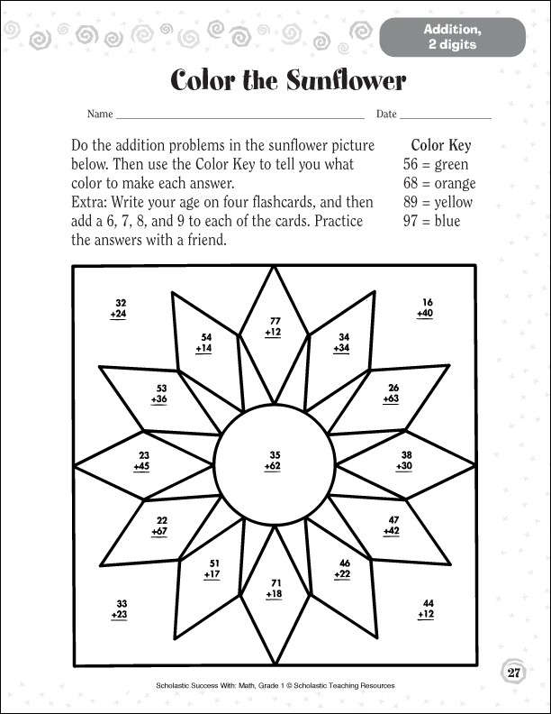 Two-Digit Multiplication Coloring Worksheet Image