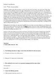 9th Grade Reading Comprehension Worksheets