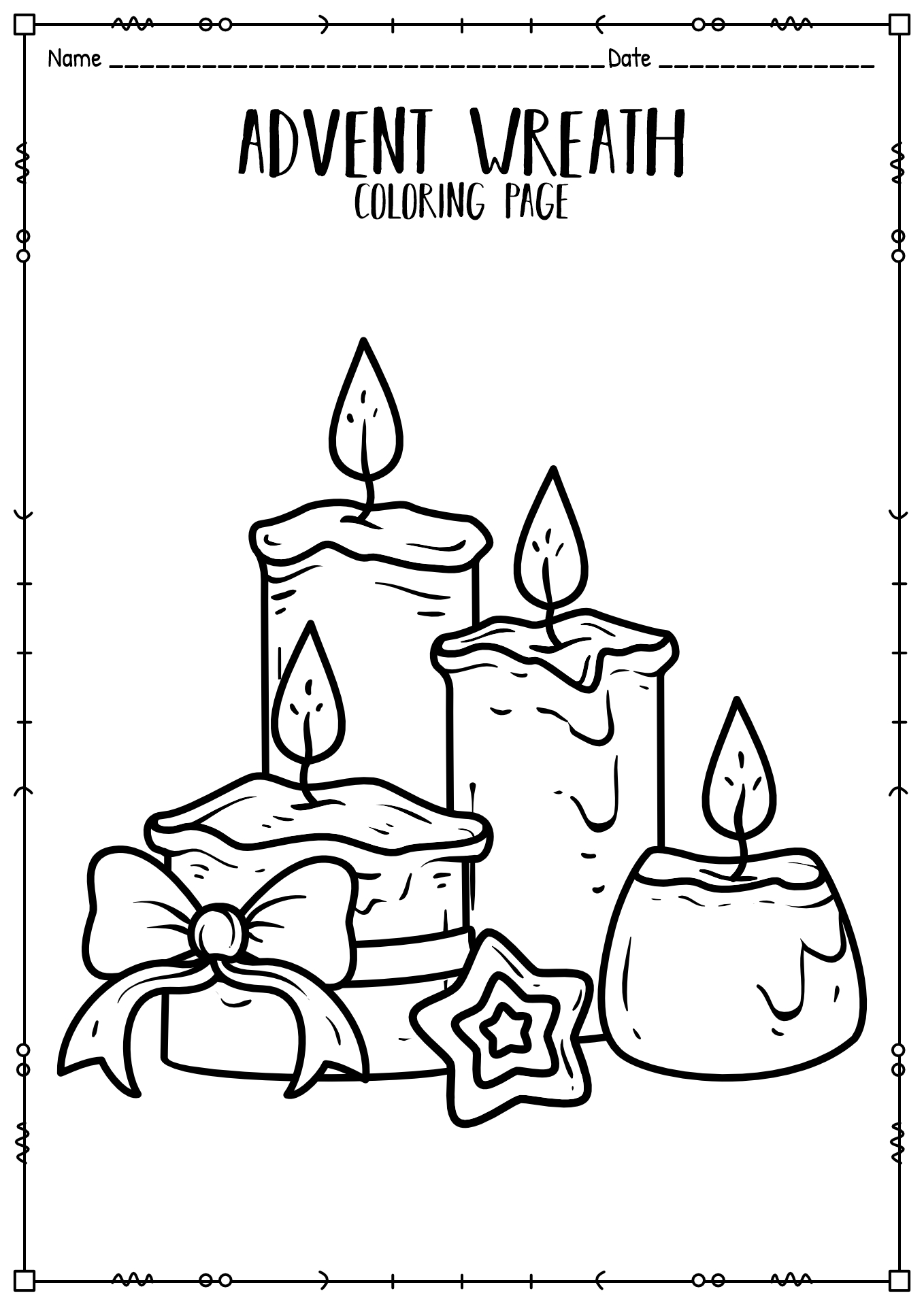 Advent Wreath Printable Coloring Pages