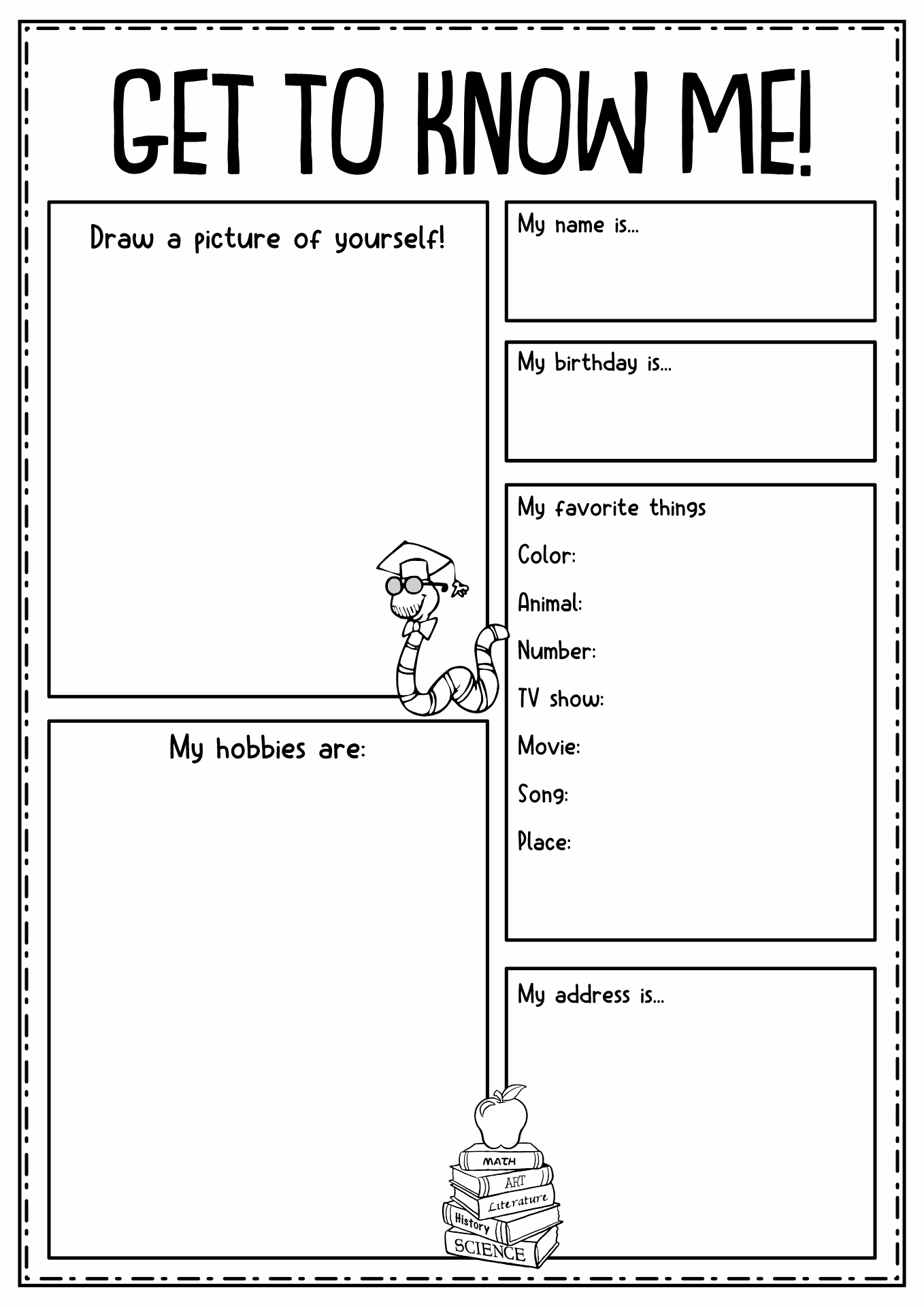Back School to Get to Know You Worksheet