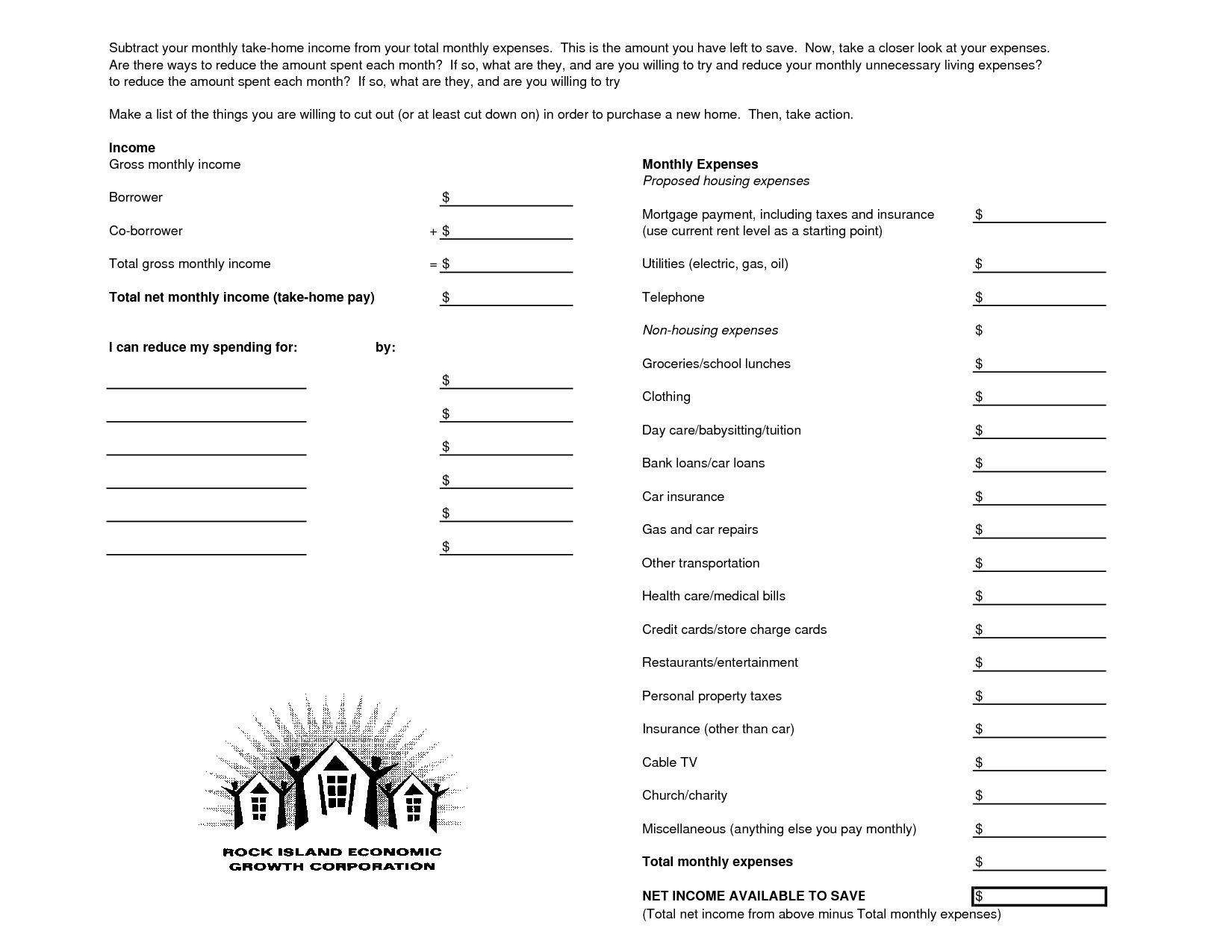 Budget Counseling Worksheet