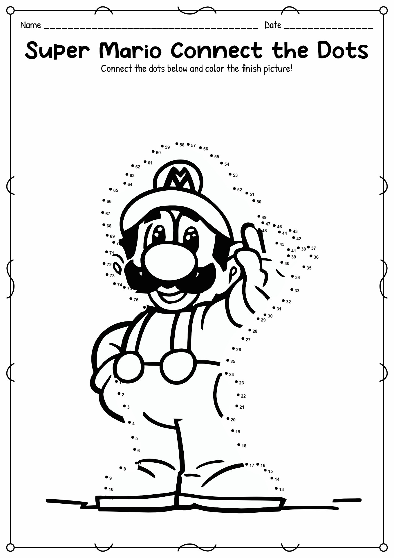 Connect Dots Super Mario Image