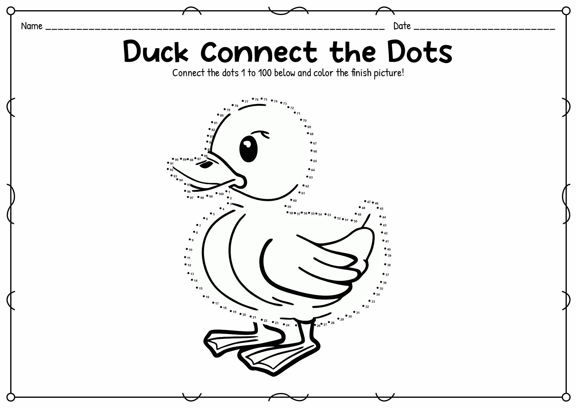 Connect the Dots 1 100 Printable Worksheets