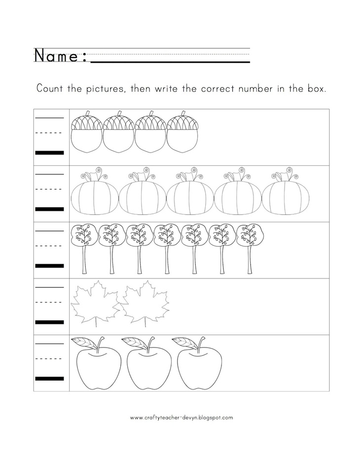Fall Counting Worksheet Image