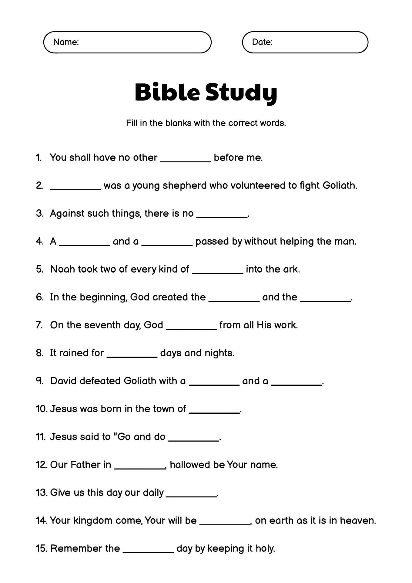 Free Printable Catholic Bible Study Lessons