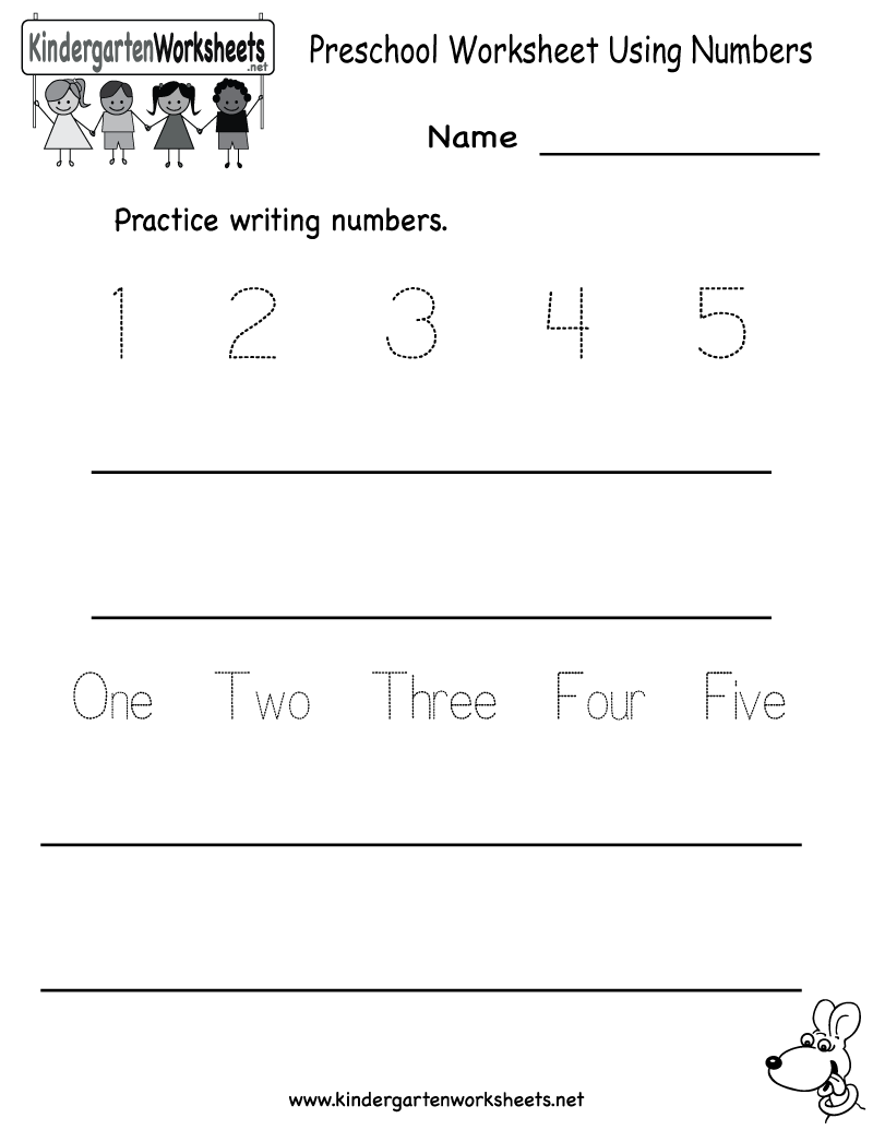 Free Printable Preschool Writing Numbers Worksheets