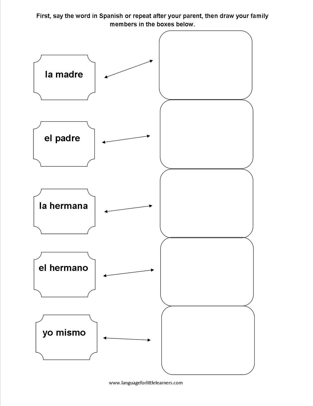 French Family Worksheet Image