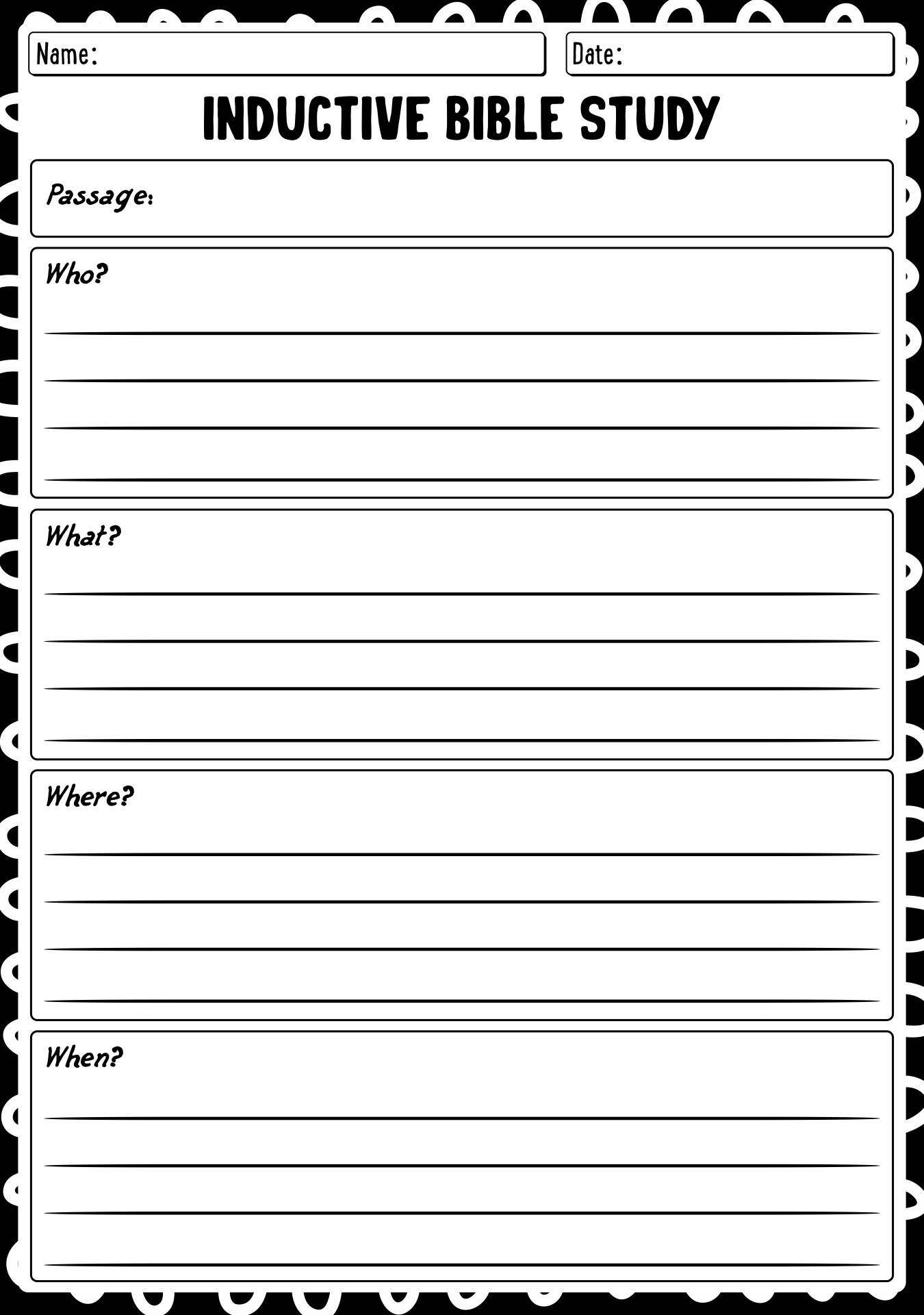 Free Printable Inductive Bible Study Worksheet Pdf