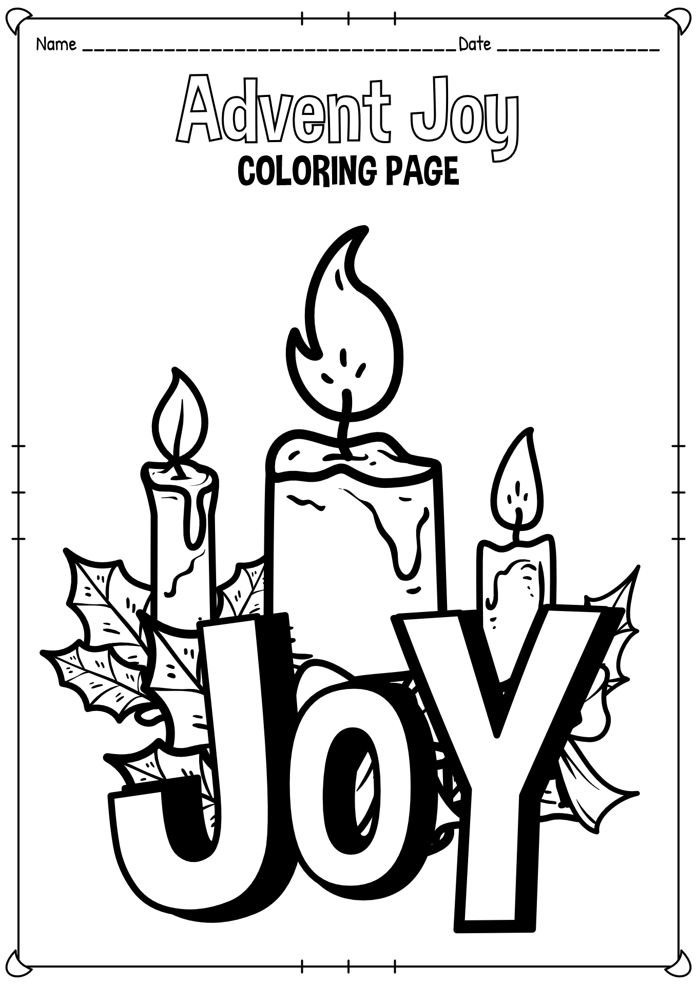 Joy Advent Coloring Pages