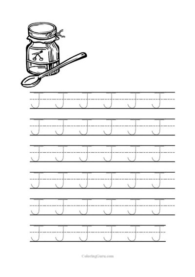 Letter J Tracing Worksheets Preschool Image