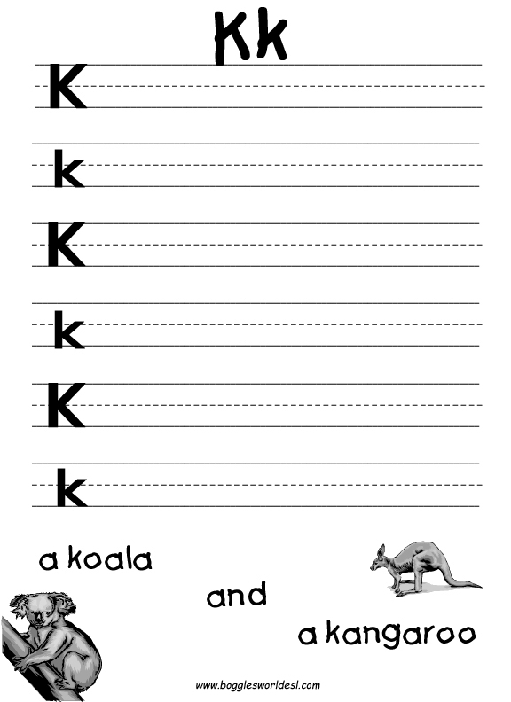 Letter K Writing Worksheets Image