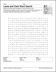 Lewis and Clark Word Search Printables Image