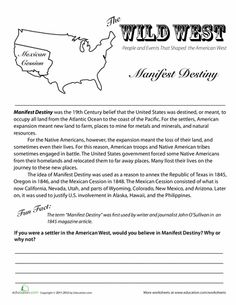 Manifest Destiny Worksheets 8th Grade Image