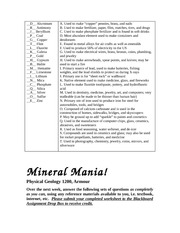 Mineral Mania Worksheet Answers Image