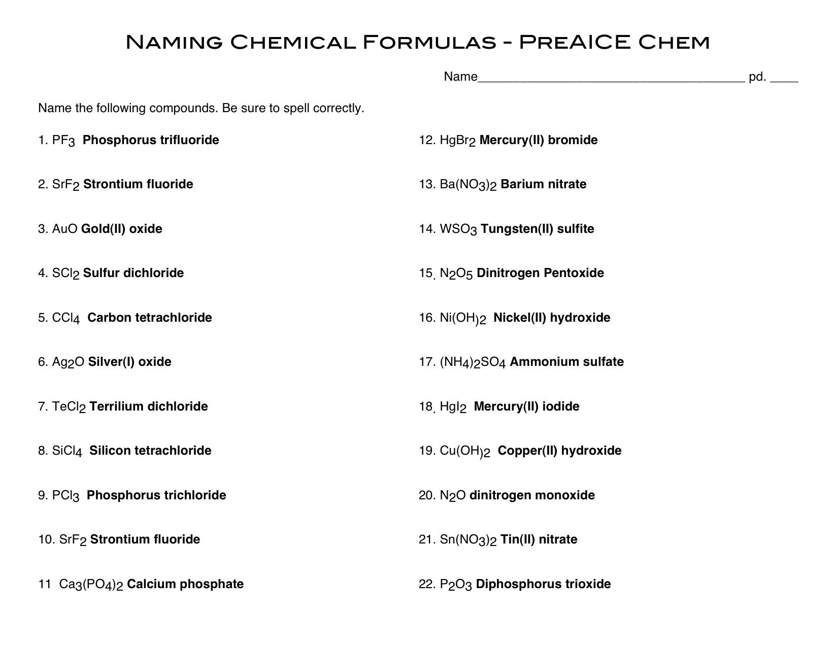 Naming Ionic Compounds Worksheet Answer Key Image