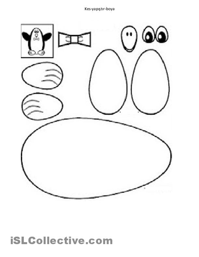 Penguin Color Cut and Paste Worksheets Image