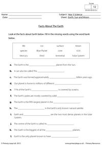 Sun Moon and Earth Worksheets Printable Image