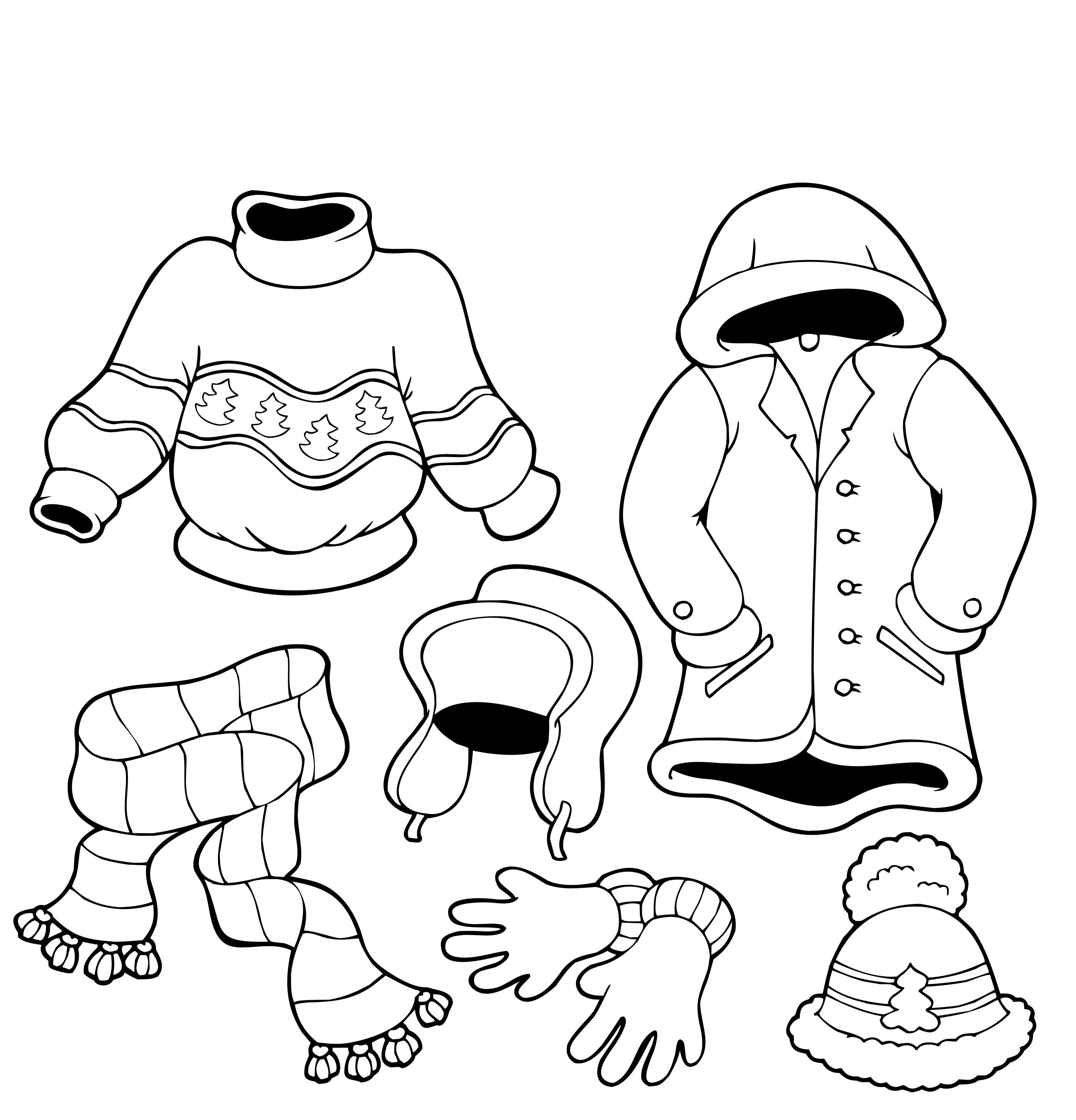 Winter Clothes Coloring Pages Printable Image