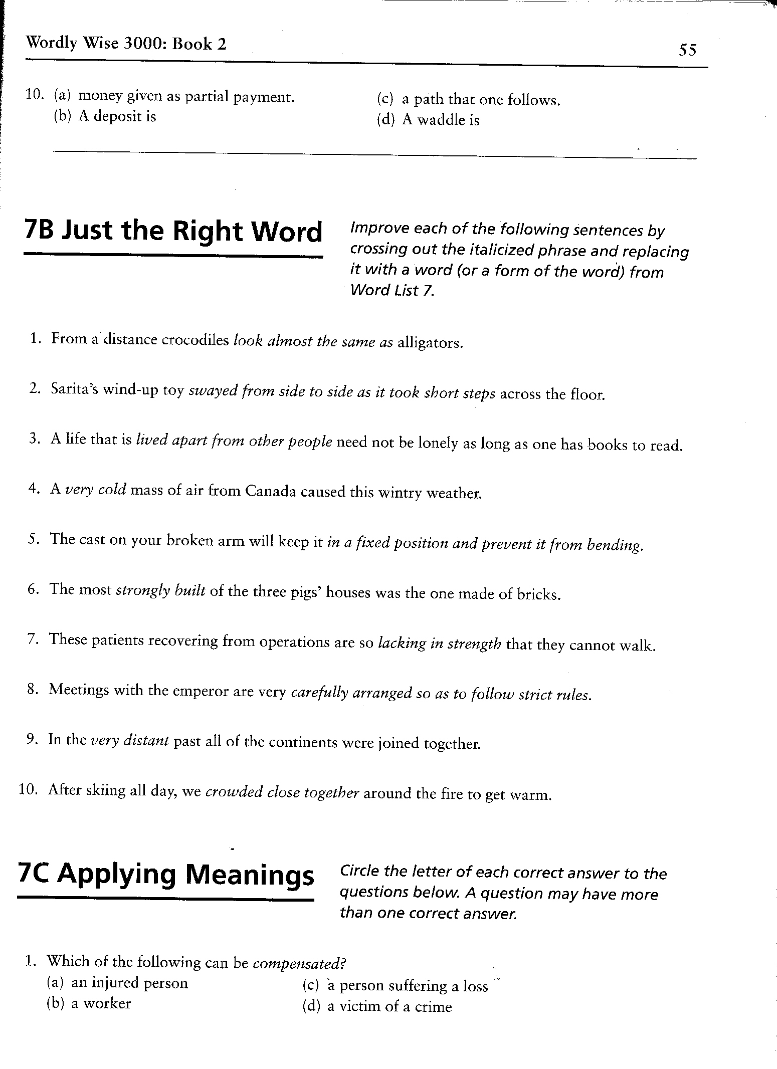 Wordly Wise Grade 6 Lesson 5 Image