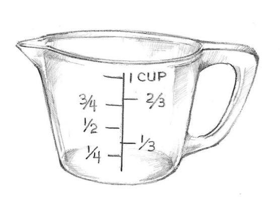 1 Cup Measuring Cup Clip Art Image