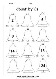 1 Grade Math Counting by 2 Worksheets Image