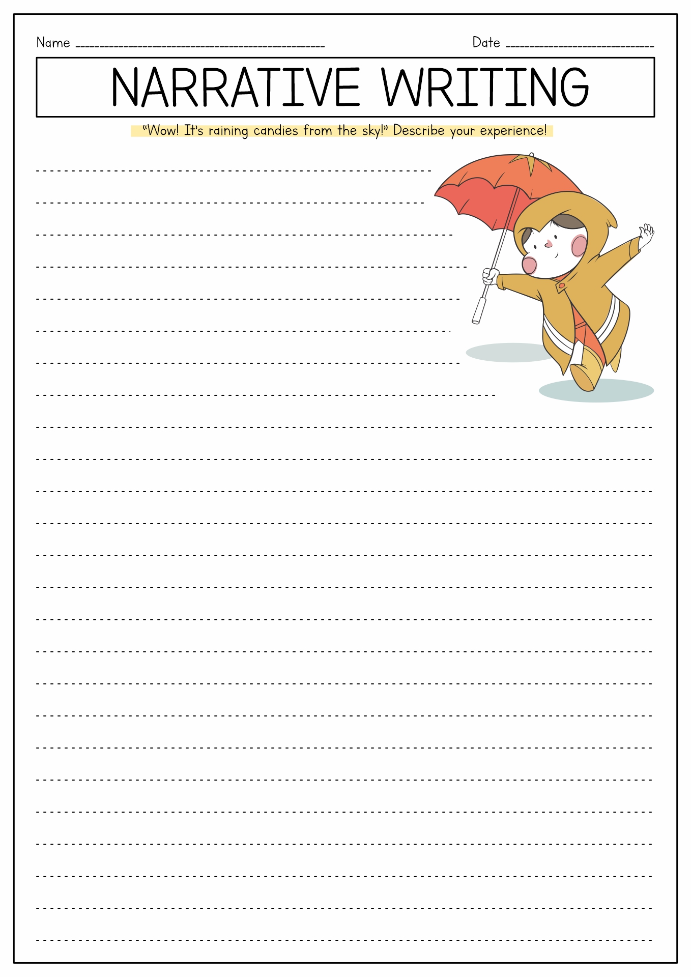 3rd Grade Writing Prompt Worksheets