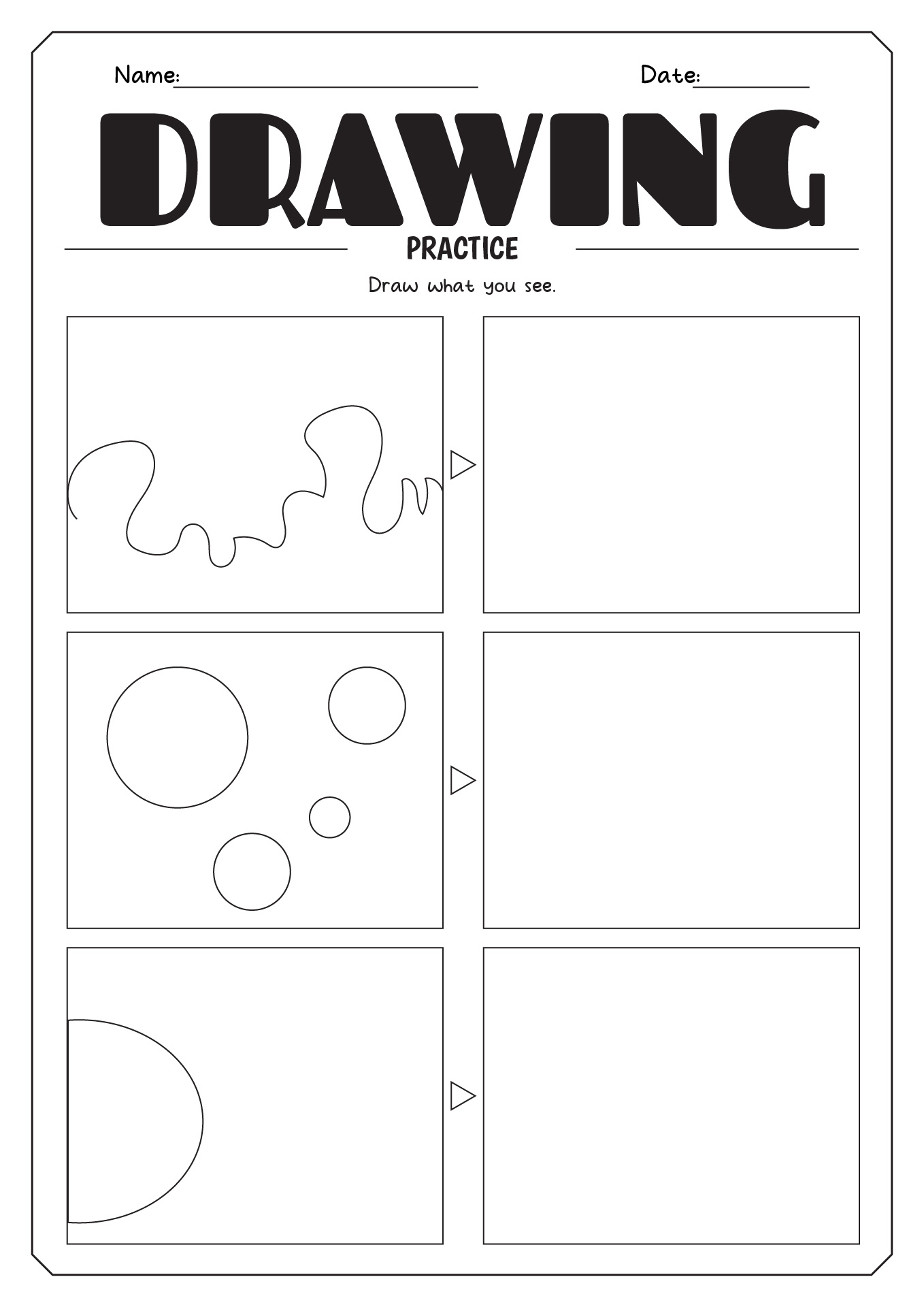 Art Drawing Practice Worksheets