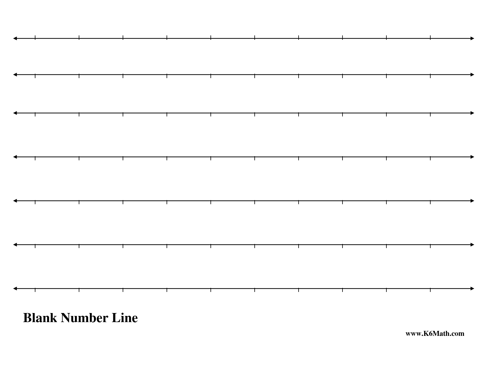 Blank Number Line Paper Image