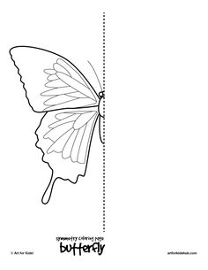 Butterfly Symmetry Coloring Page Image