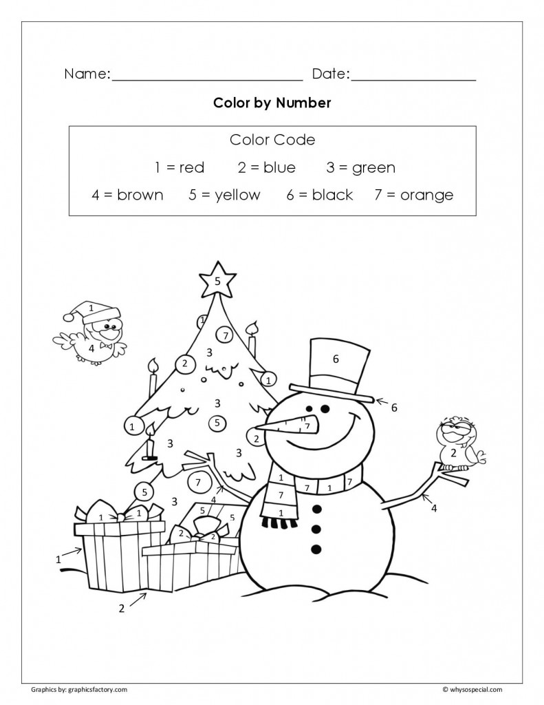 Christmas Color by Number Math Worksheets Image