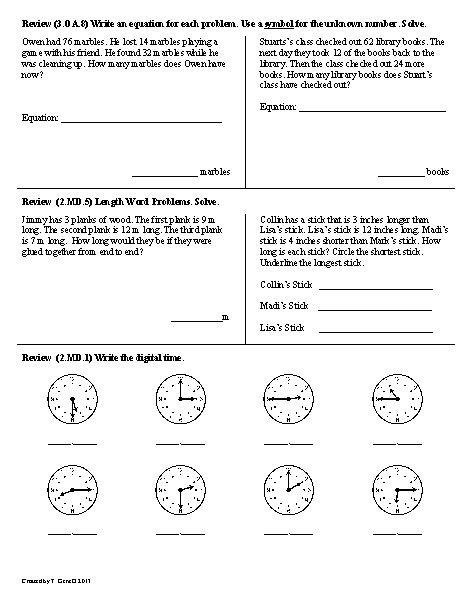 Common Core 3rd Grade Math Worksheets Image