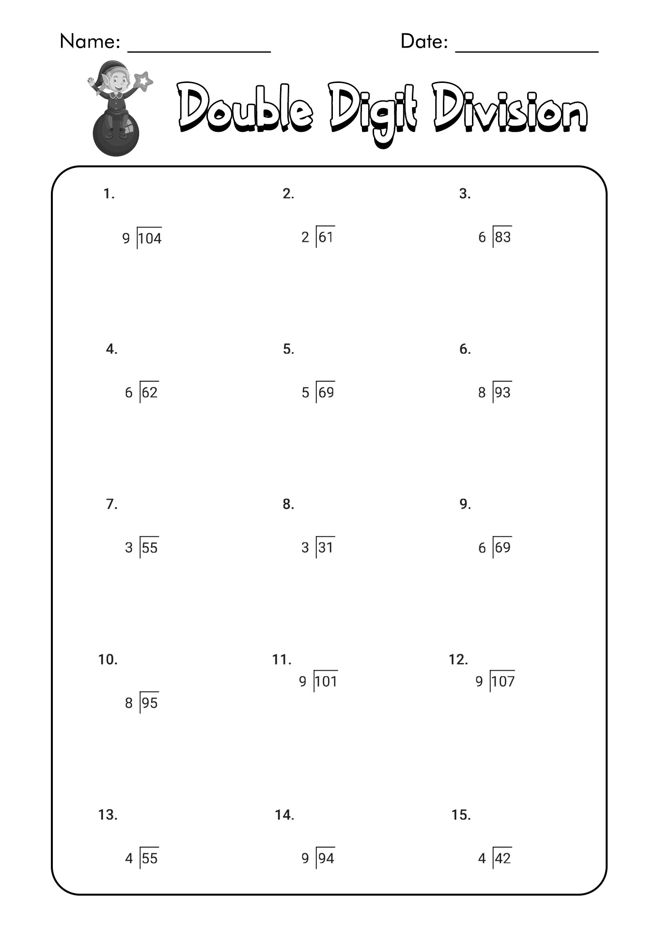 Double-Digit Division Worksheets