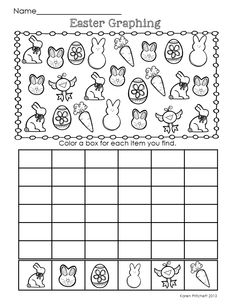 Easter Math Graphing Worksheets for Kindergarten Image