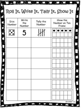 Game Show Number and Roll Worksheet Image