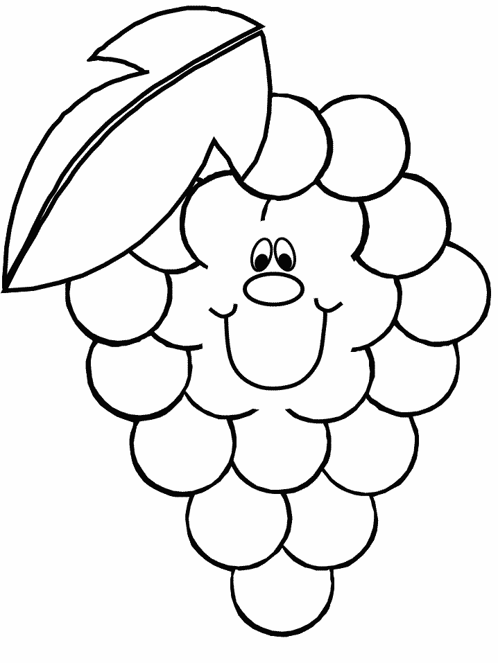 Grapes Fruit Coloring Pages Image