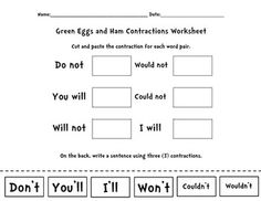 Green Eggs and Ham Printable Worksheets Image