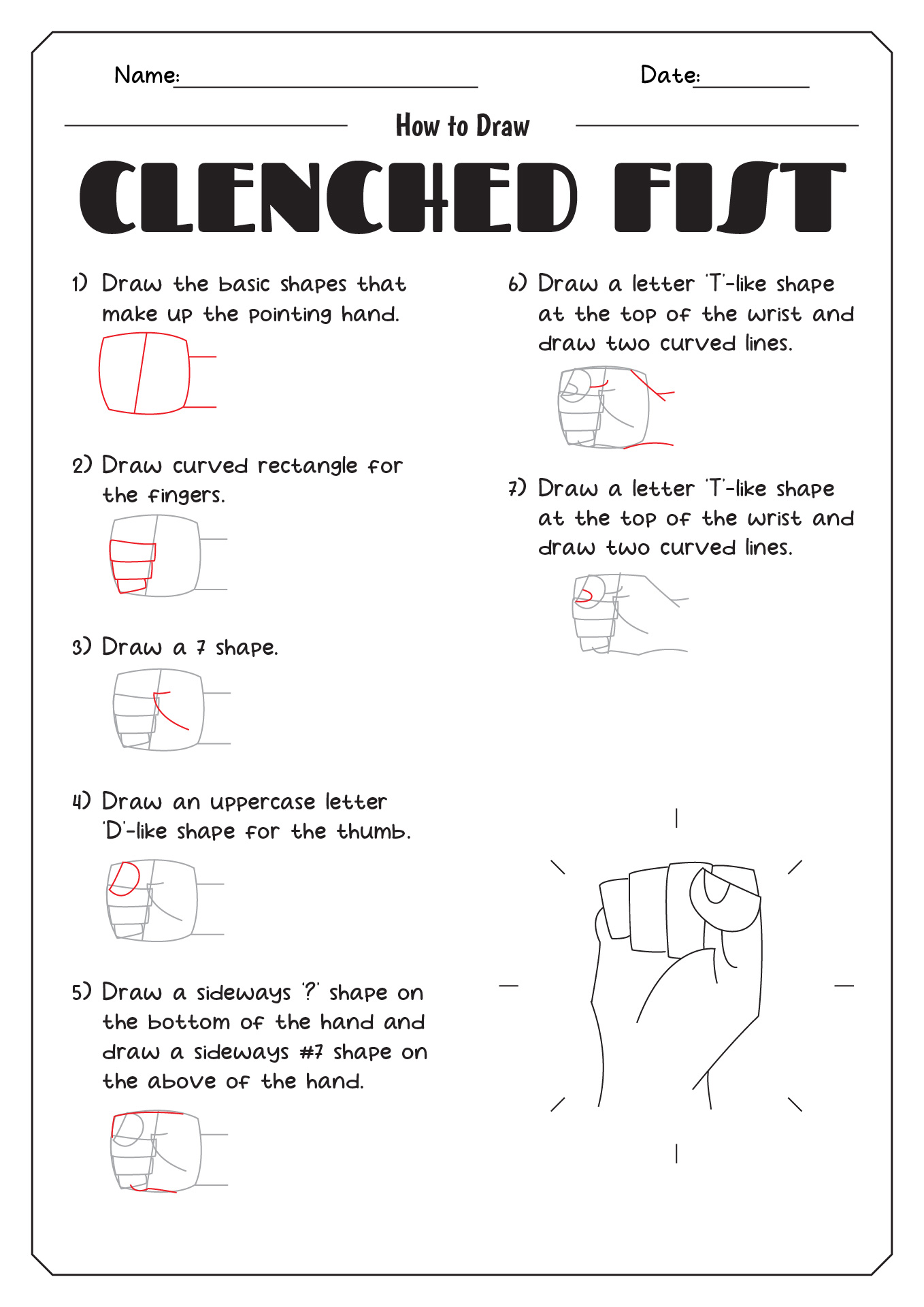 How to Draw Clenched Fist