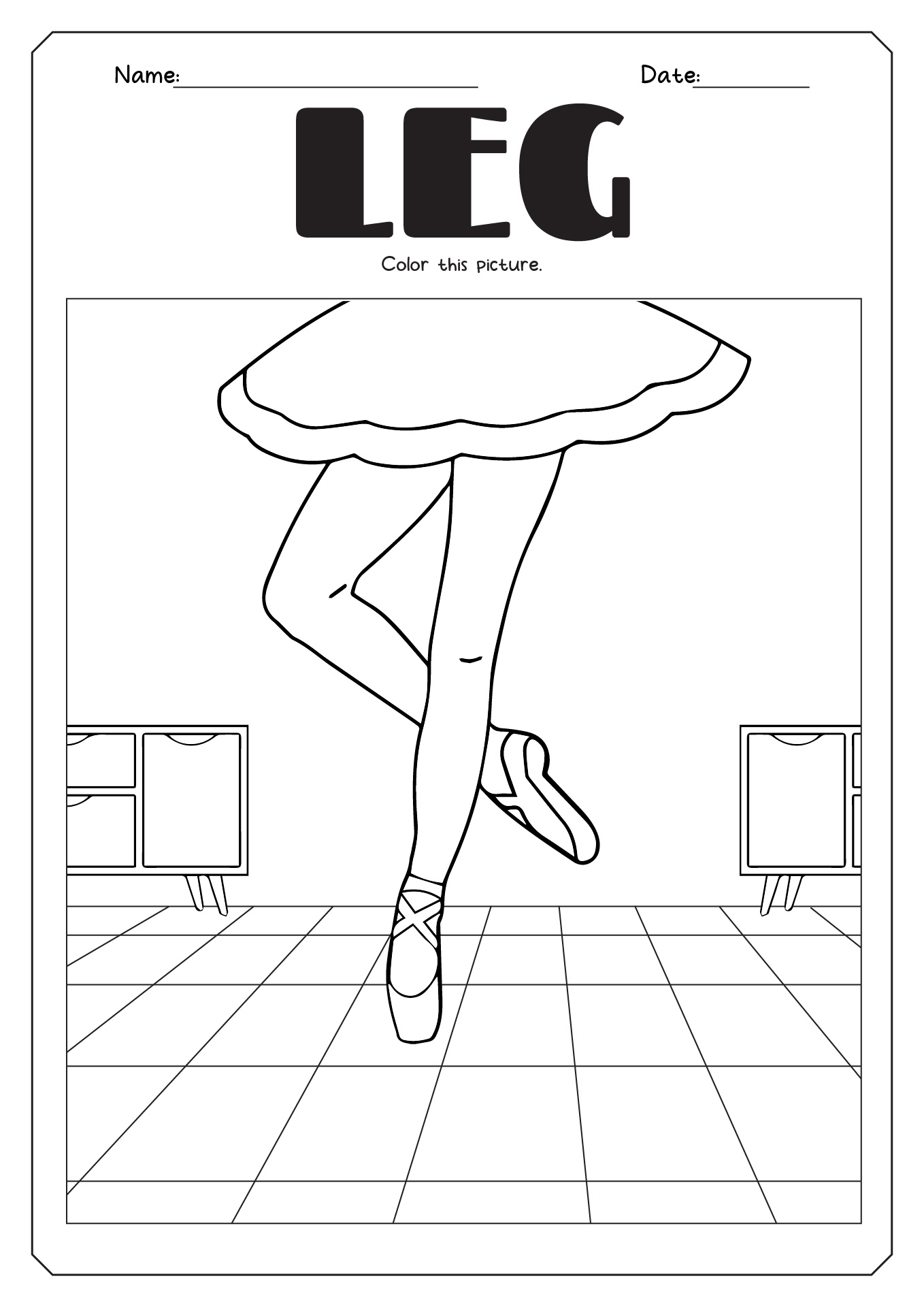 Leg Outline Clip Art Image