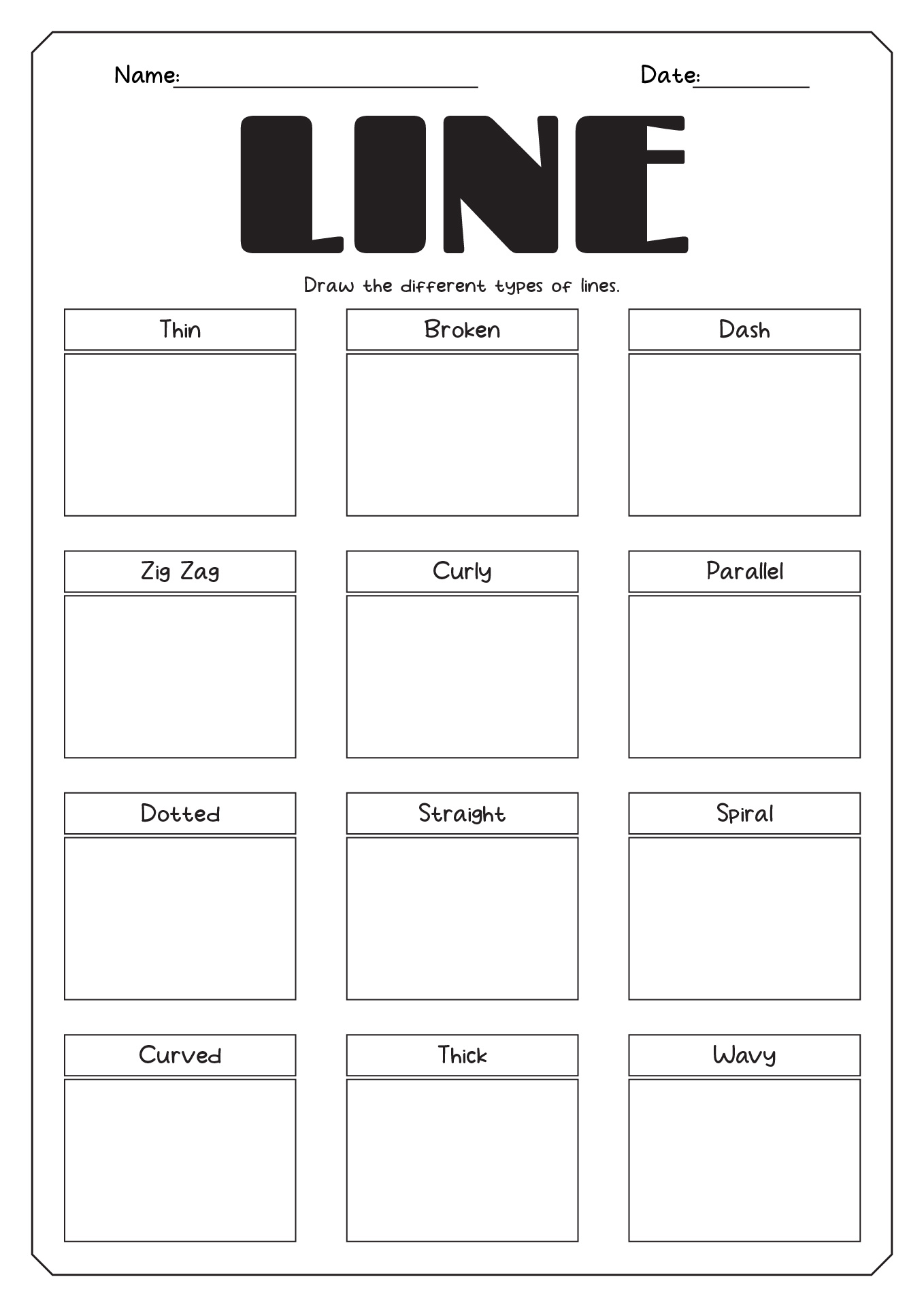Line Art Lesson Worksheet