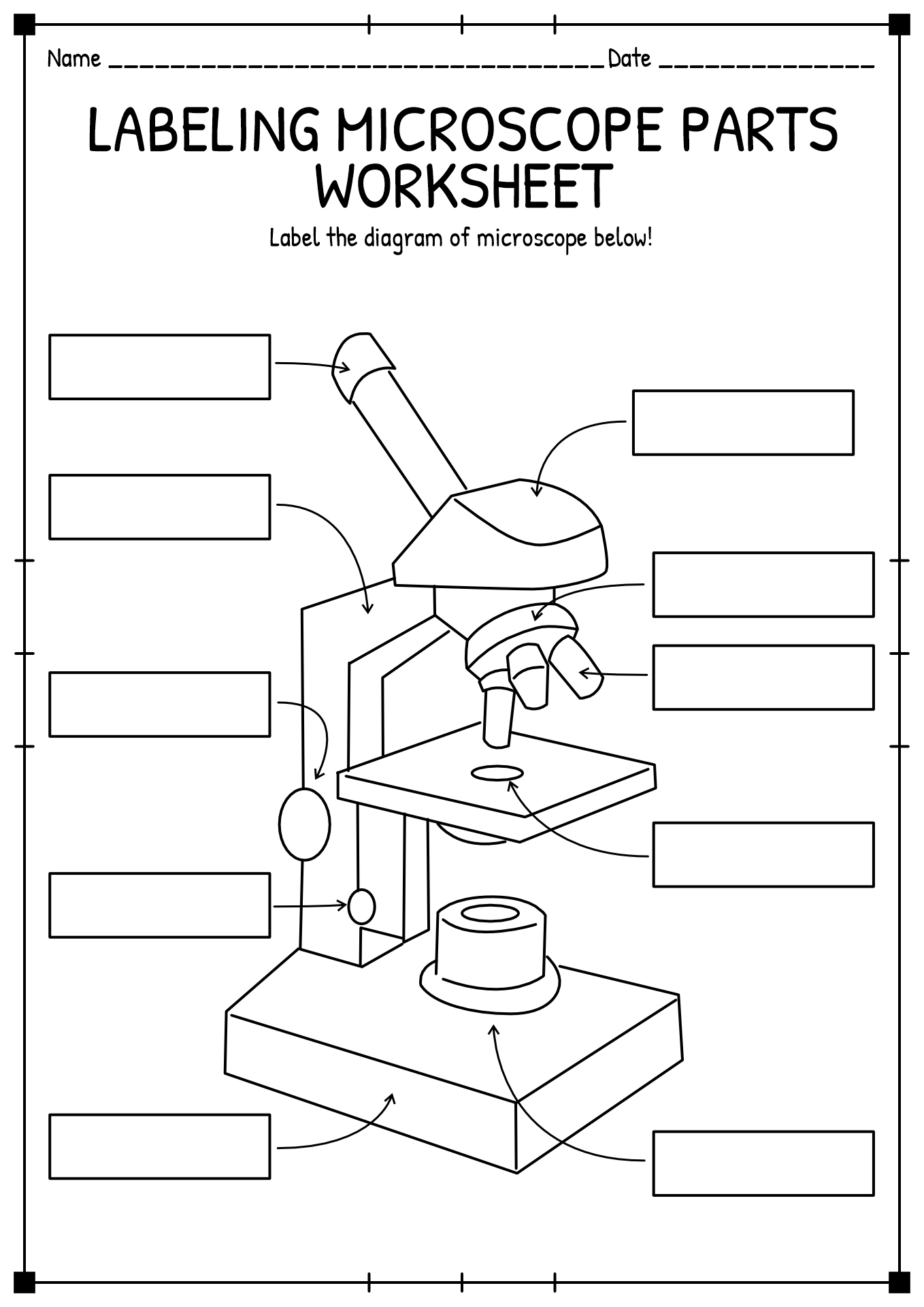 Microscope Diagram Worksheet