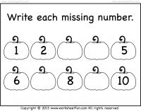 Missing Number Worksheets 1-10 Image