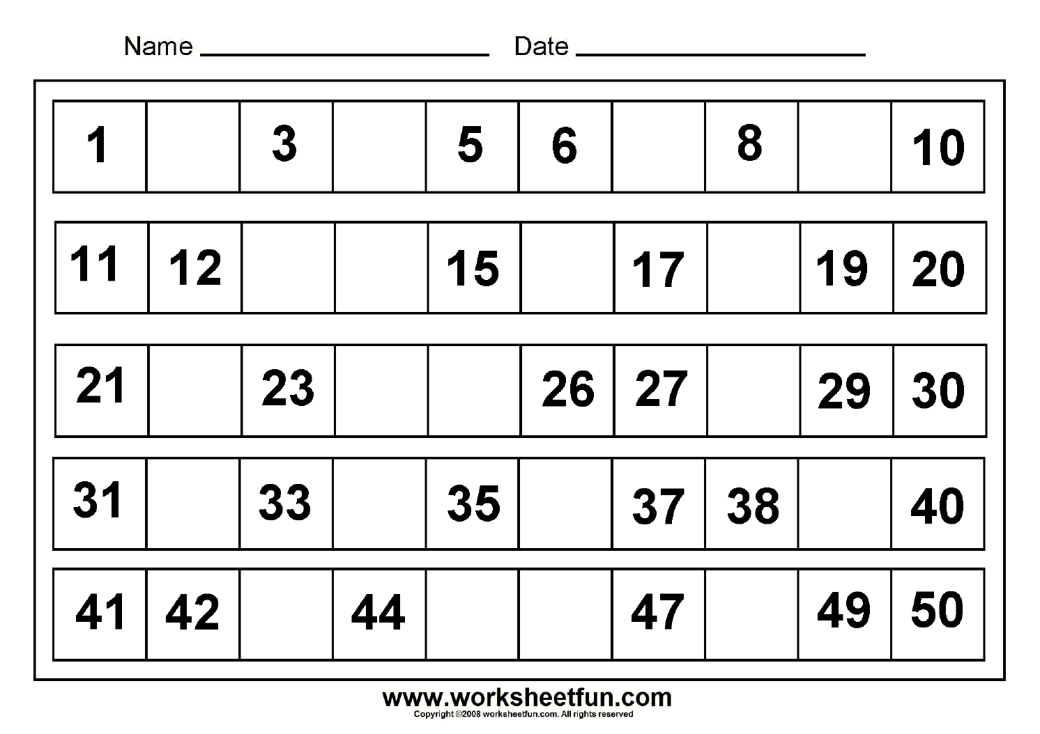 Missing Numbers 1 100 Worksheet Image