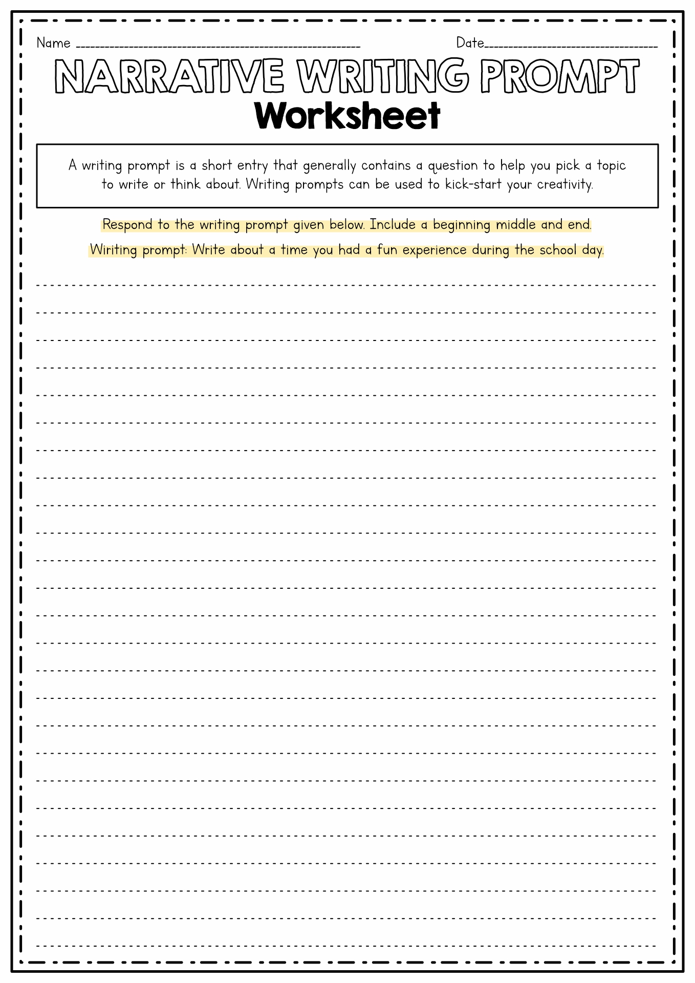 grade 4 narrative writing prompts